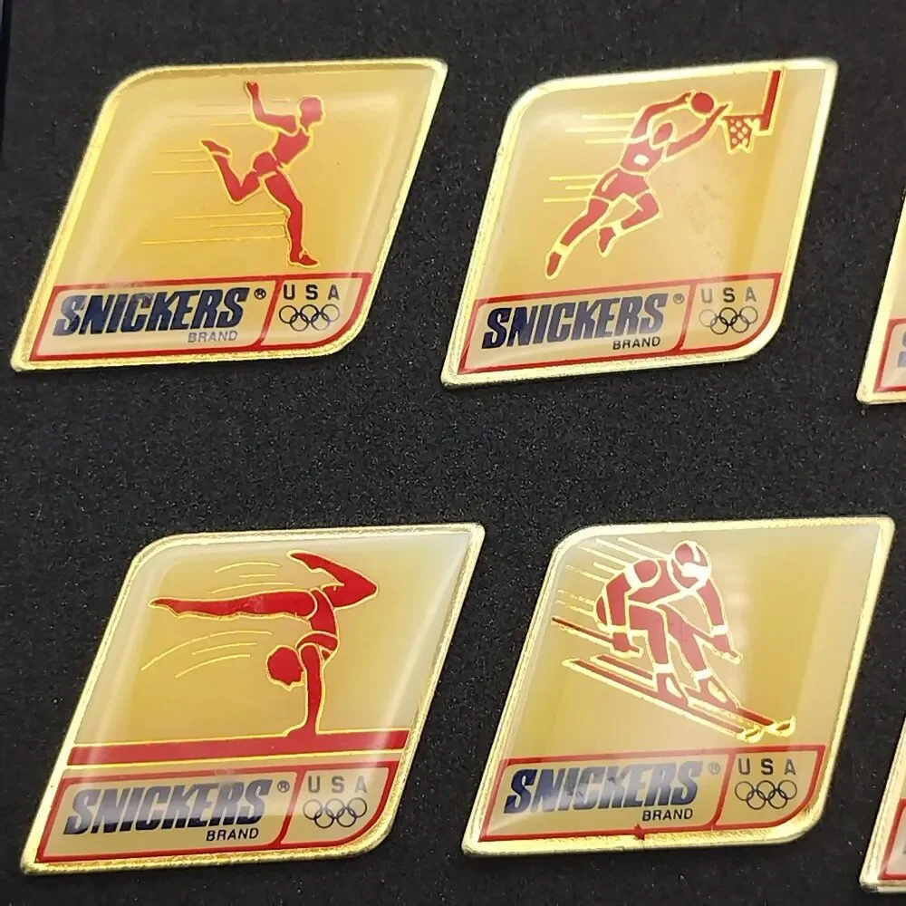 Snickers Brand Team USA 1992 Olympics 6 Pin Set Winter Summer Sports